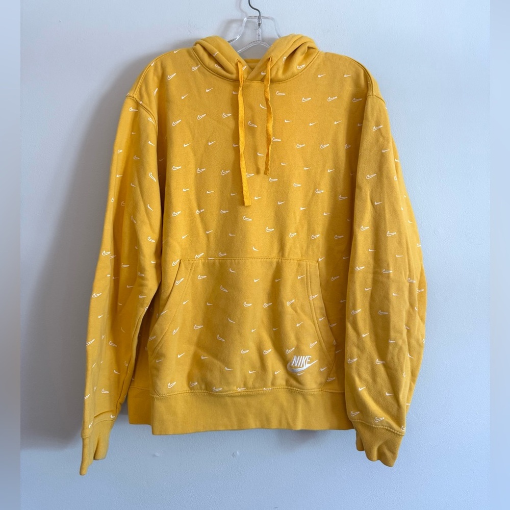 Nike Mustard Hoodie with Logo Accents M